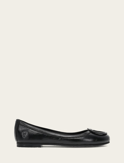 Frye Discount - Women's Black Carson Logo Ballet Flats