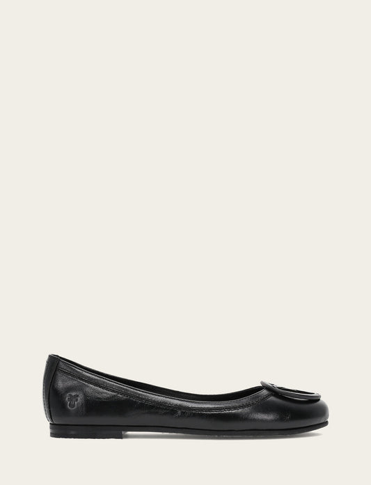 Frye Discount - Women's Black Carson Logo Ballet Flats