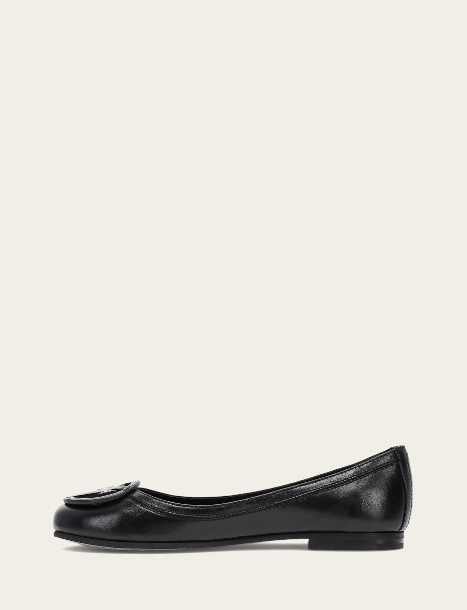 Frye Discount - Women's Black Carson Logo Ballet Flats
