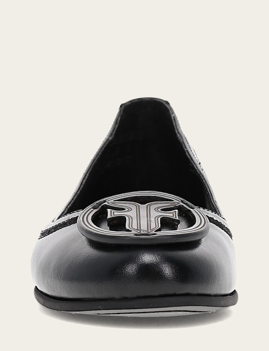 Frye Discount - Women's Black Carson Logo Ballet Flats