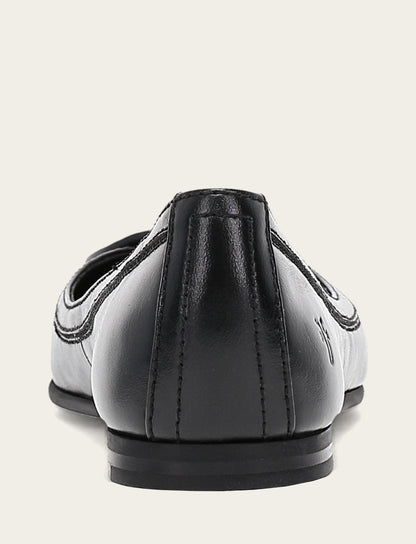 Frye Discount - Women's Black Carson Logo Ballet Flats