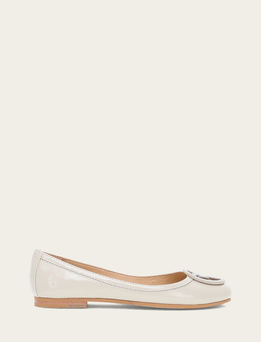 Frye Recommended - Women's Ivory Carson Logo Ballet Flats