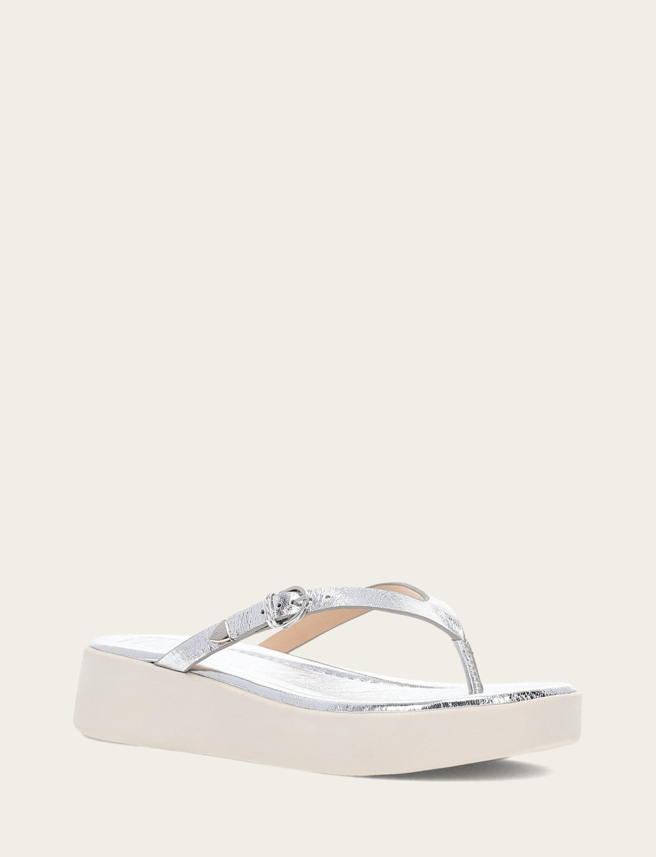 Frye Hot Sale - Women's Silver Maya Buckle Thong Sandals