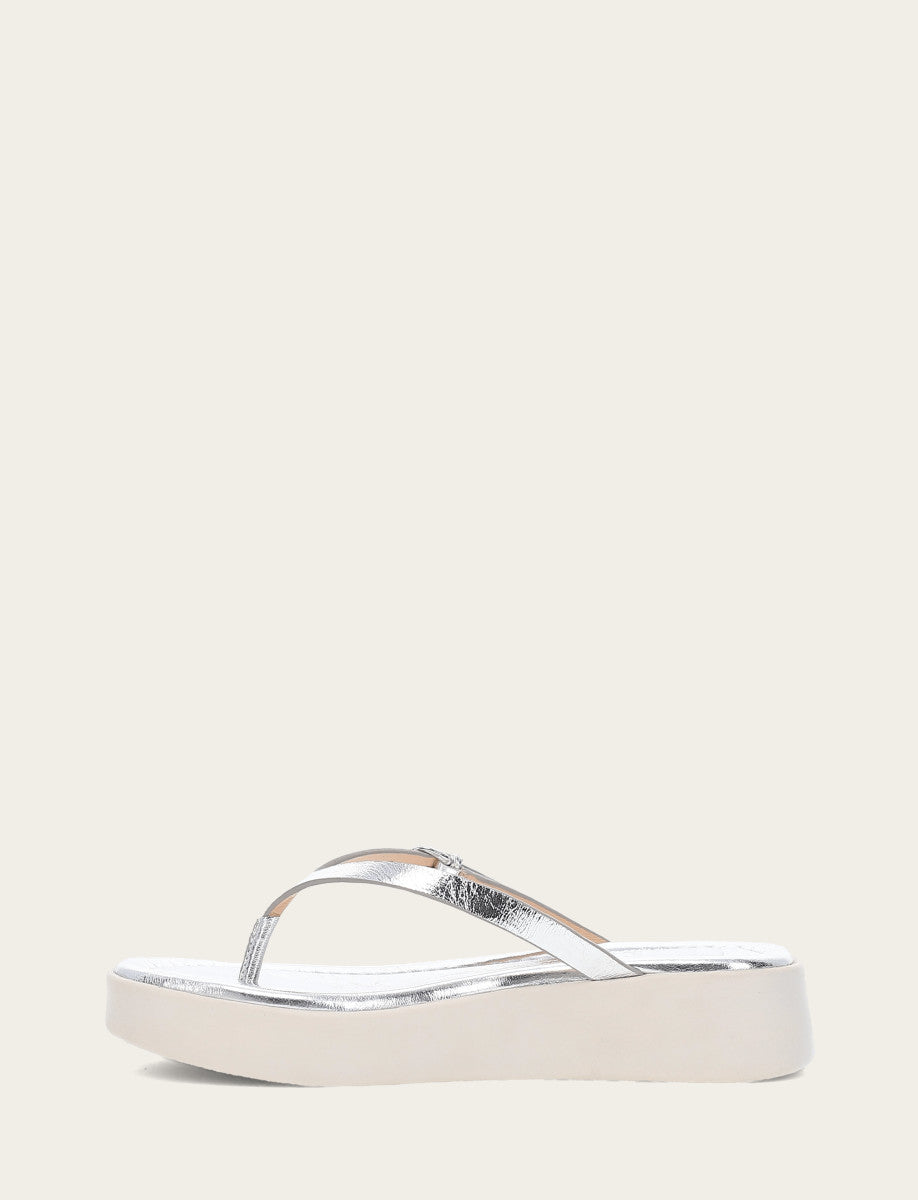 Frye Hot Sale - Women's Silver Maya Buckle Thong Sandals