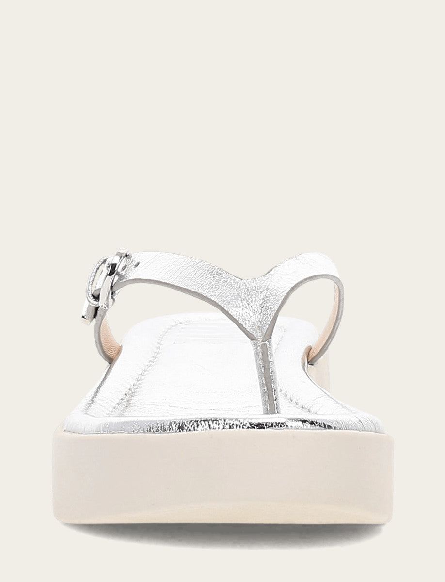 Frye Hot Sale - Women's Silver Maya Buckle Thong Sandals