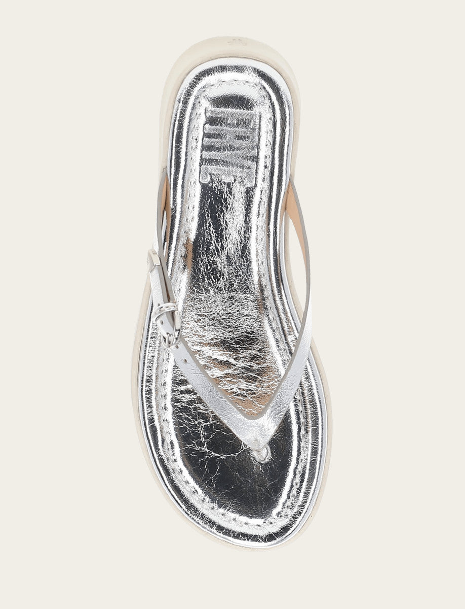 Frye Hot Sale - Women's Silver Maya Buckle Thong Sandals