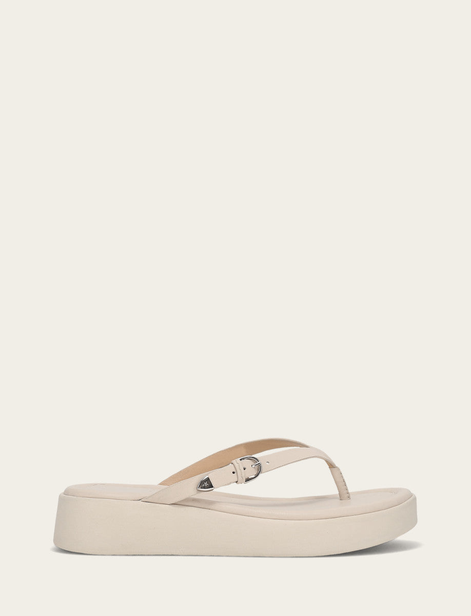 Frye Quality - Women's Ivory Maya Buckle Thong Sandals