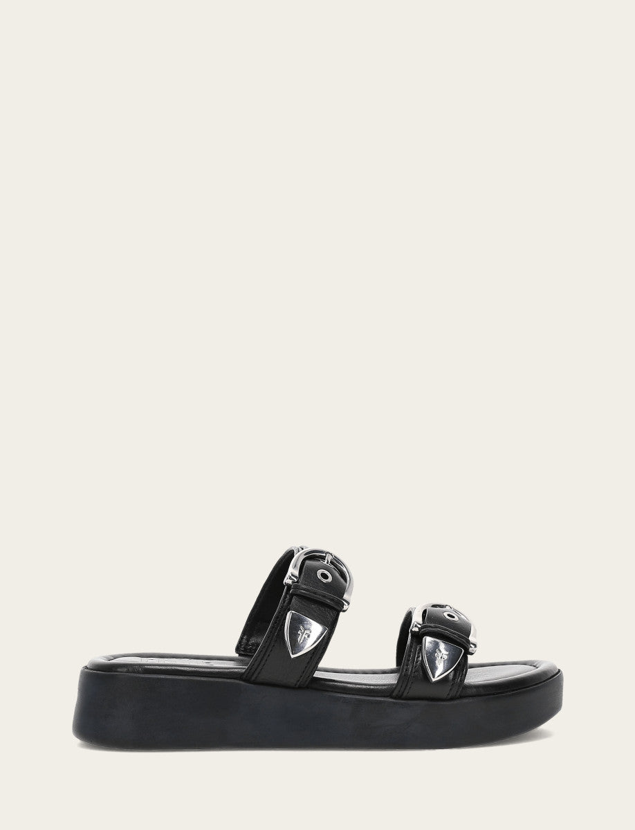Frye Classic - Women's Black Maya Buckle Sandals