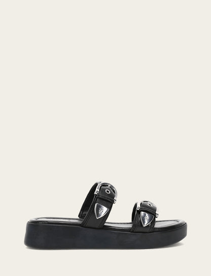 Frye Classic - Women's Black Maya Buckle Sandals