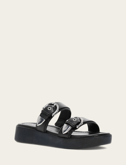 Frye Classic - Women's Black Maya Buckle Sandals