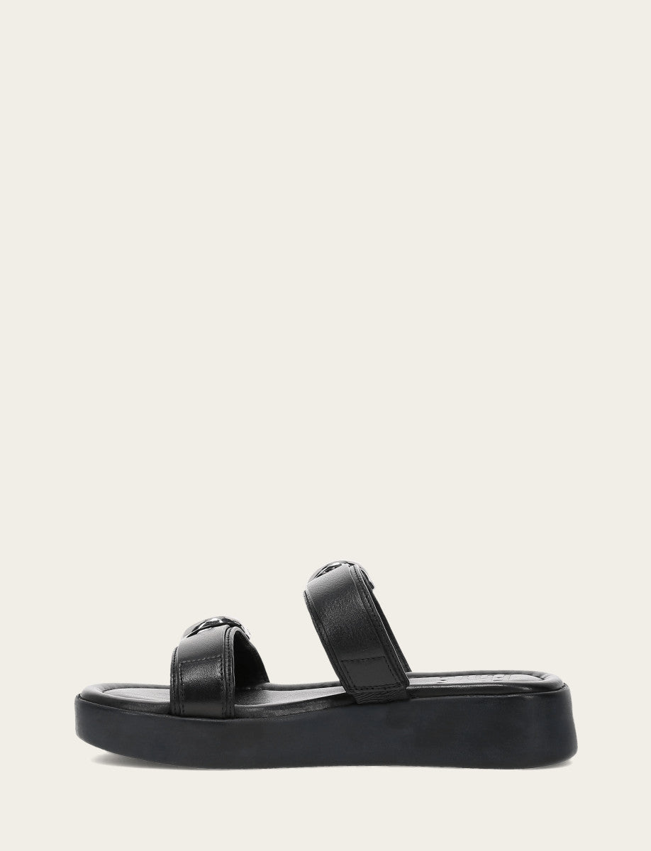 Frye Classic - Women's Black Maya Buckle Sandals