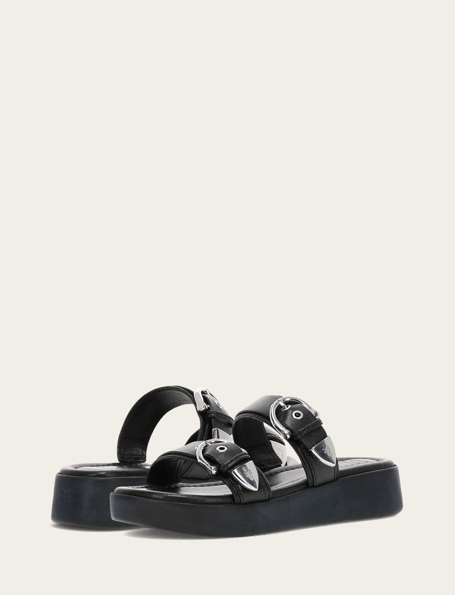 Frye Classic - Women's Black Maya Buckle Sandals