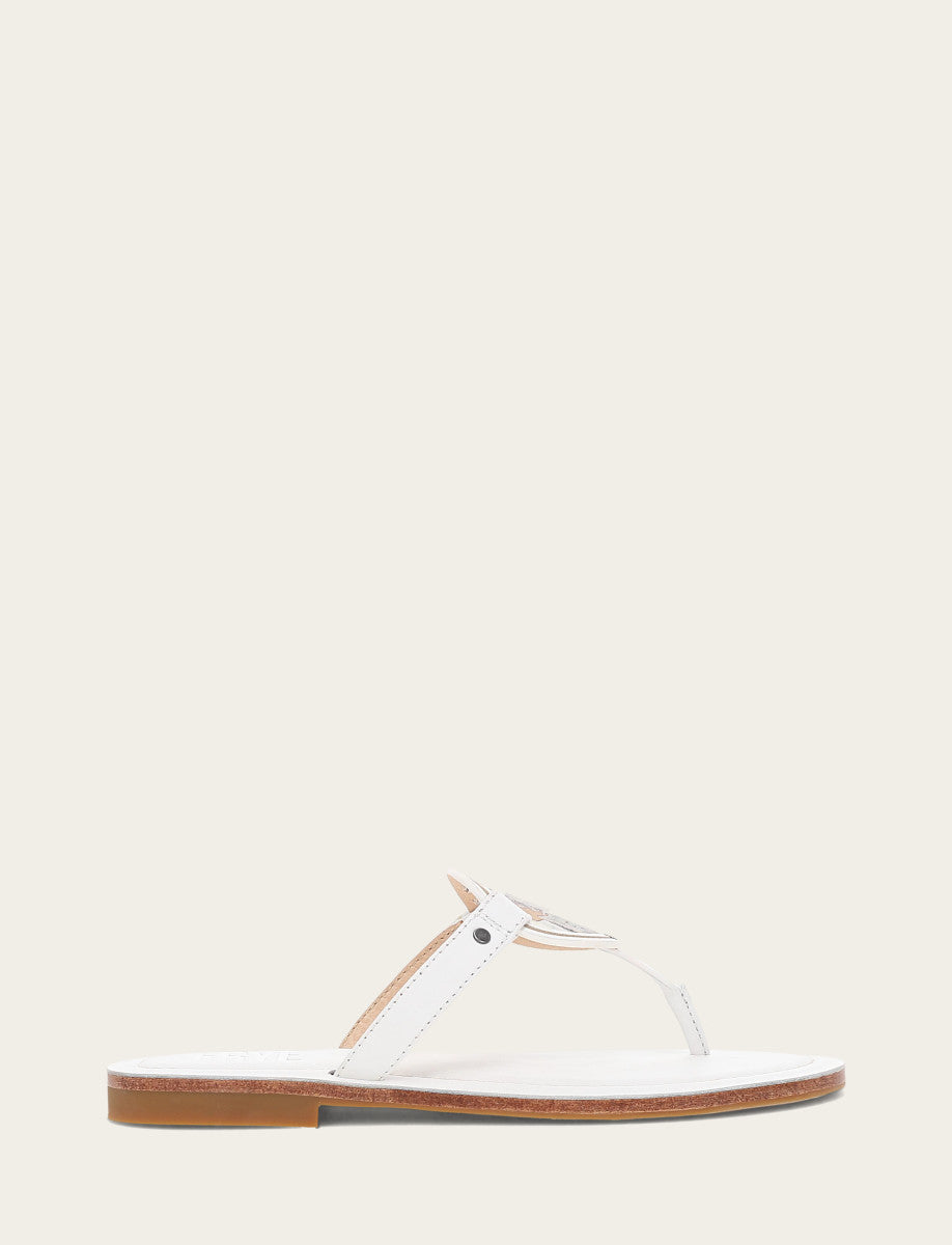 Frye Deals - Women's White Taylor Logo Sandals