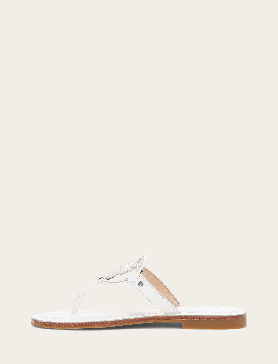 Frye Deals - Women's White Taylor Logo Sandals