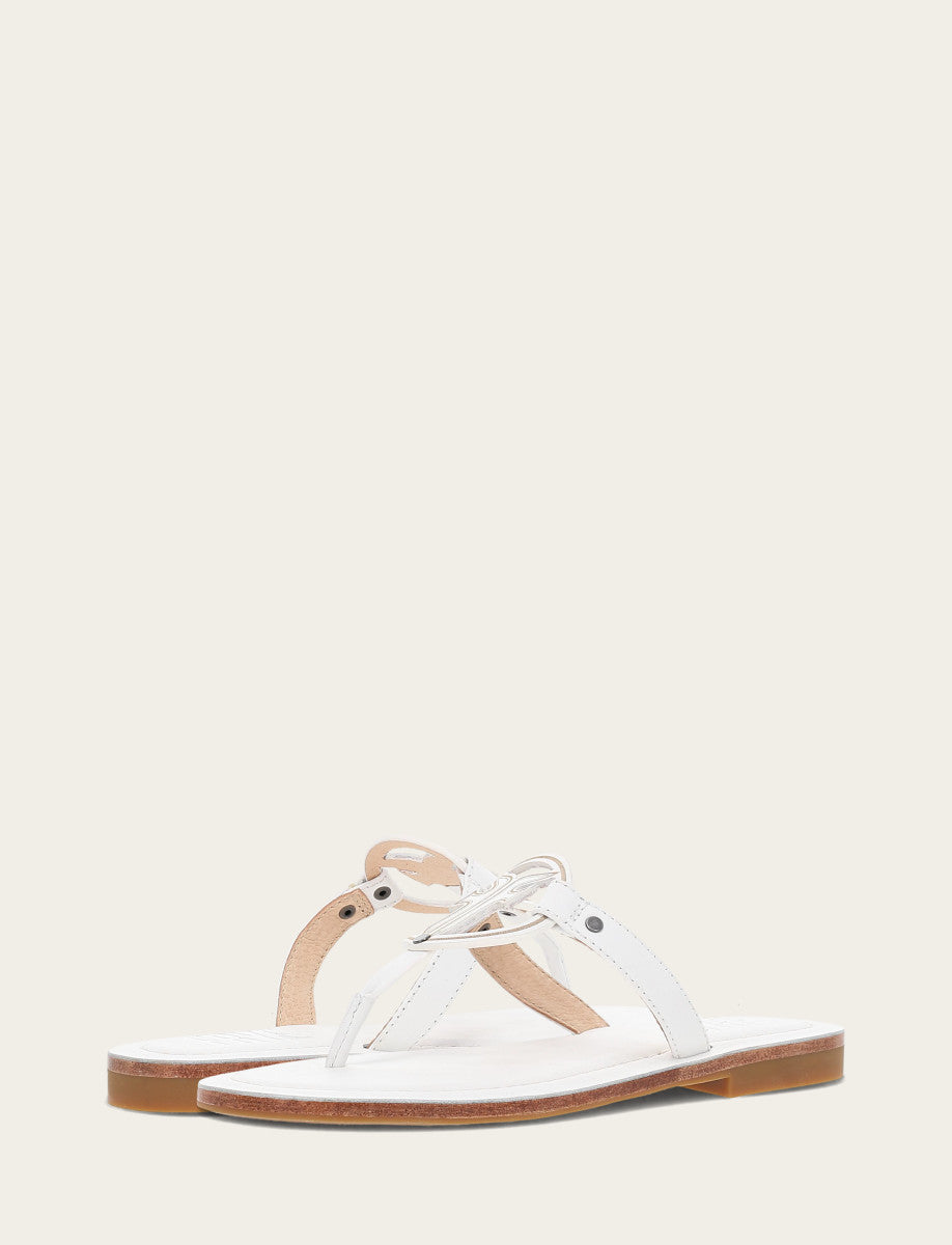 Frye Deals - Women's White Taylor Logo Sandals