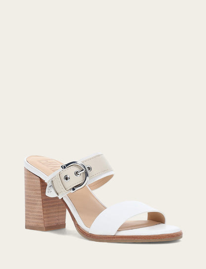 Frye Customer Favorite - Women's White Ivory Stella Buckle Slide Sandals