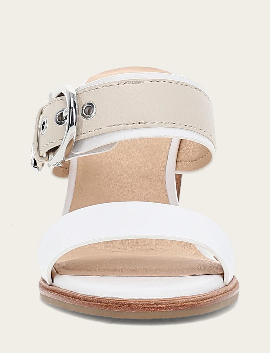 Frye Customer Favorite - Women's White Ivory Stella Buckle Slide Sandals