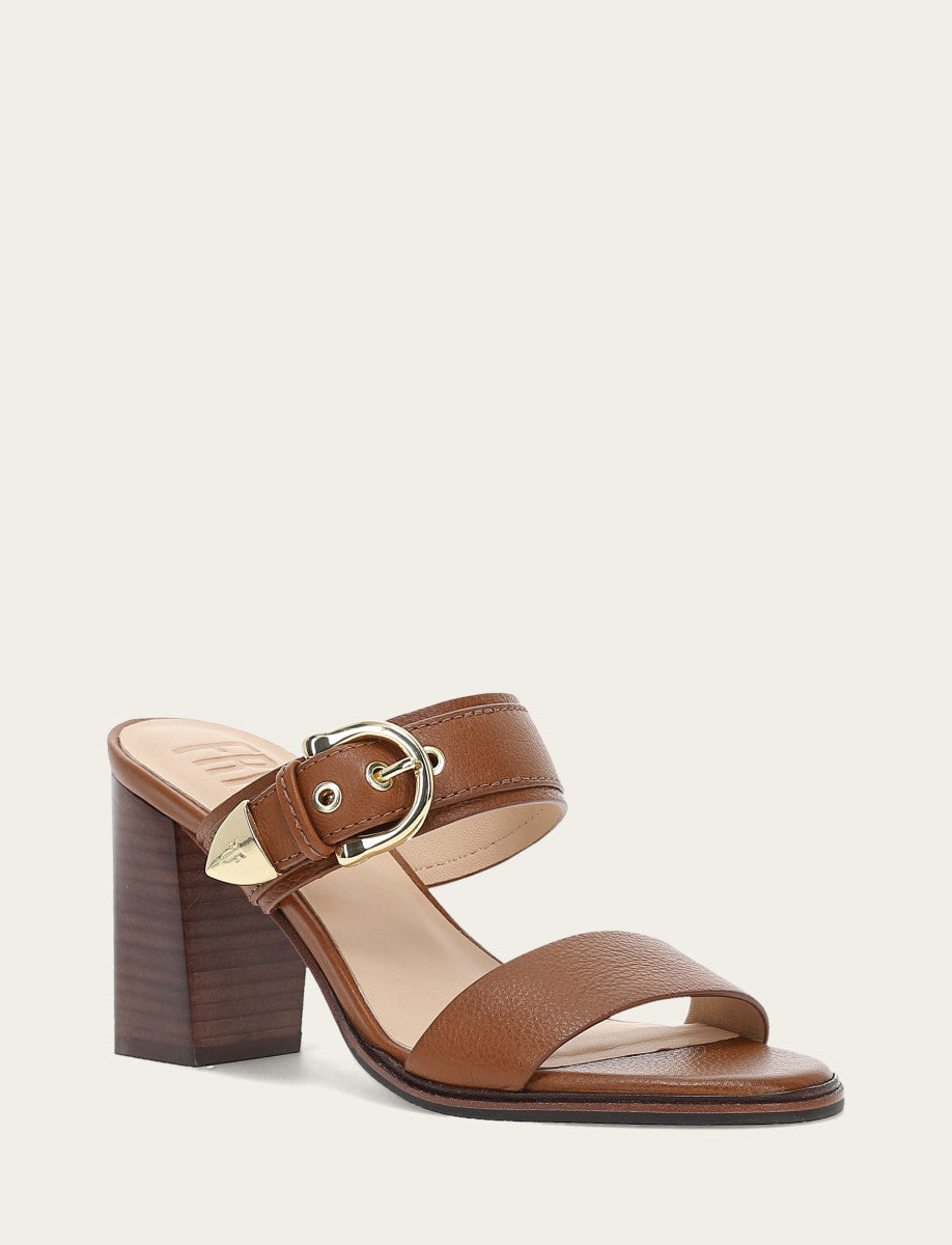 Frye Quality - Women's Dark Latte Stella Buckle Slide Sandals