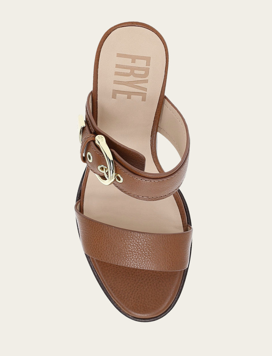 Frye Quality - Women's Dark Latte Stella Buckle Slide Sandals