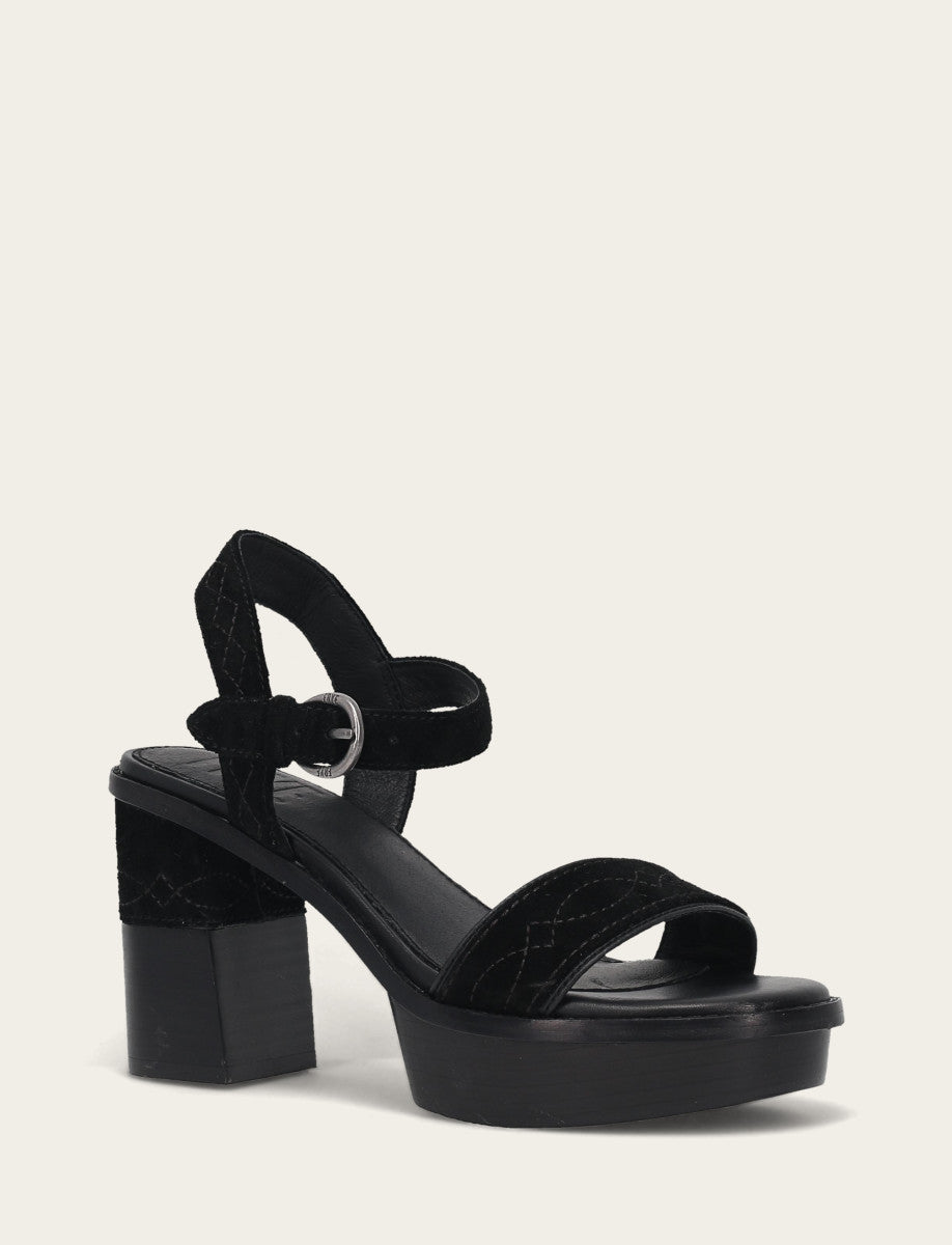 Frye Value - Women’s Black Pipa Woodstock Sandals