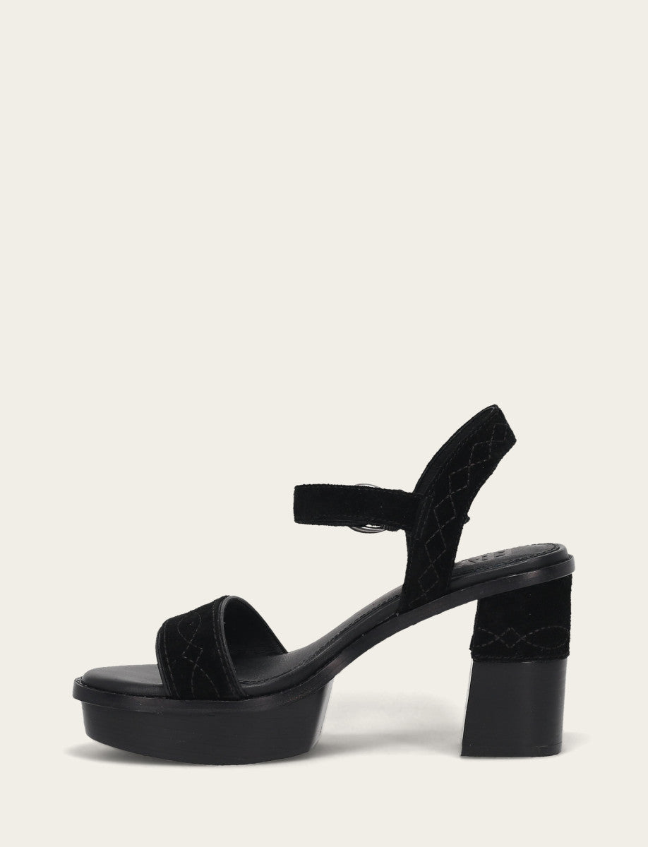Frye Value - Women’s Black Pipa Woodstock Sandals