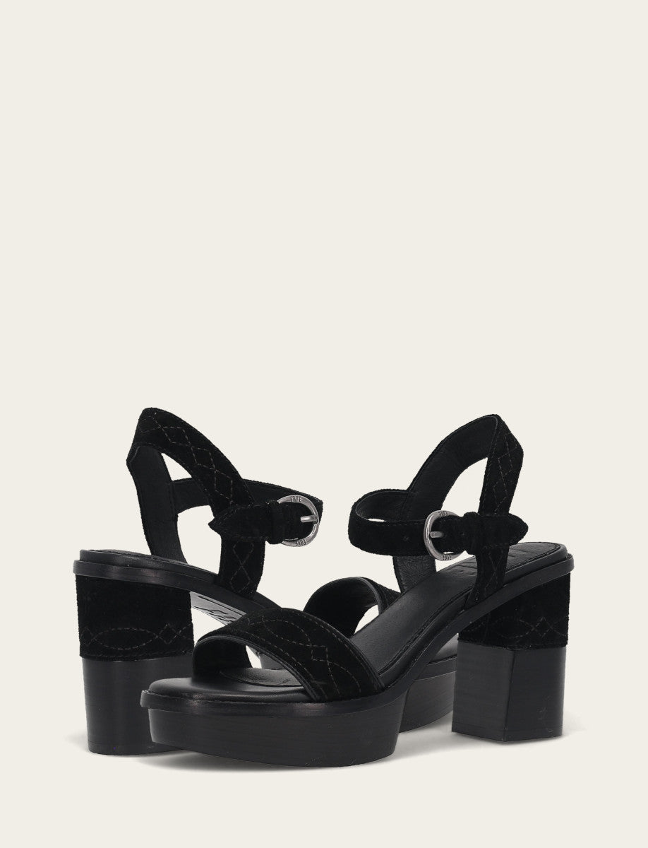 Frye Value - Women’s Black Pipa Woodstock Sandals
