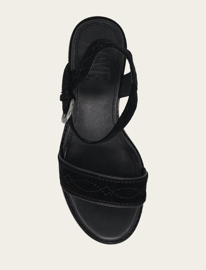 Frye Value - Women’s Black Pipa Woodstock Sandals