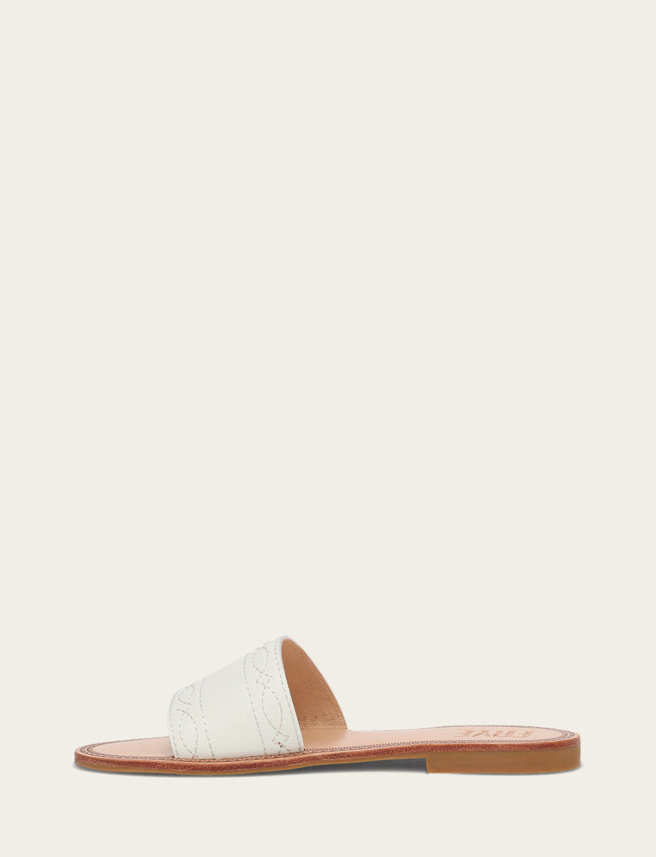 Frye Top Pick - Women's White Ava Woodstock Slide Sandals