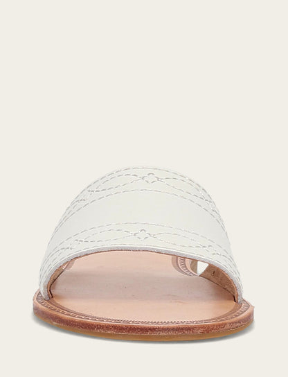 Frye Top Pick - Women's White Ava Woodstock Slide Sandals