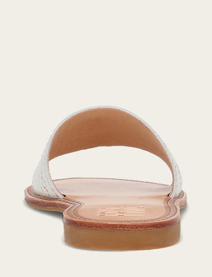 Frye Top Pick - Women's White Ava Woodstock Slide Sandals