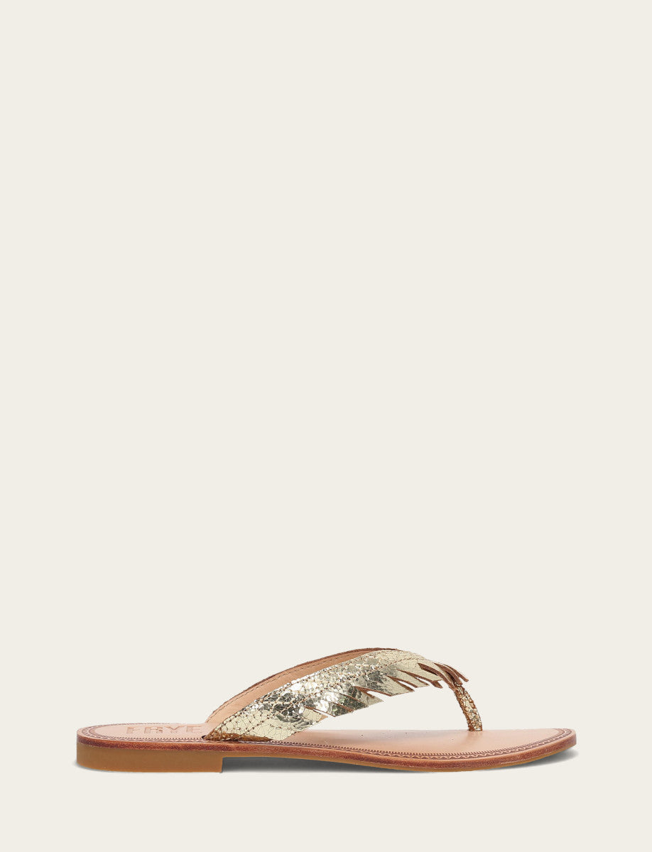 Frye Value - Women's Gold Mirror Ava Fringe Sandals