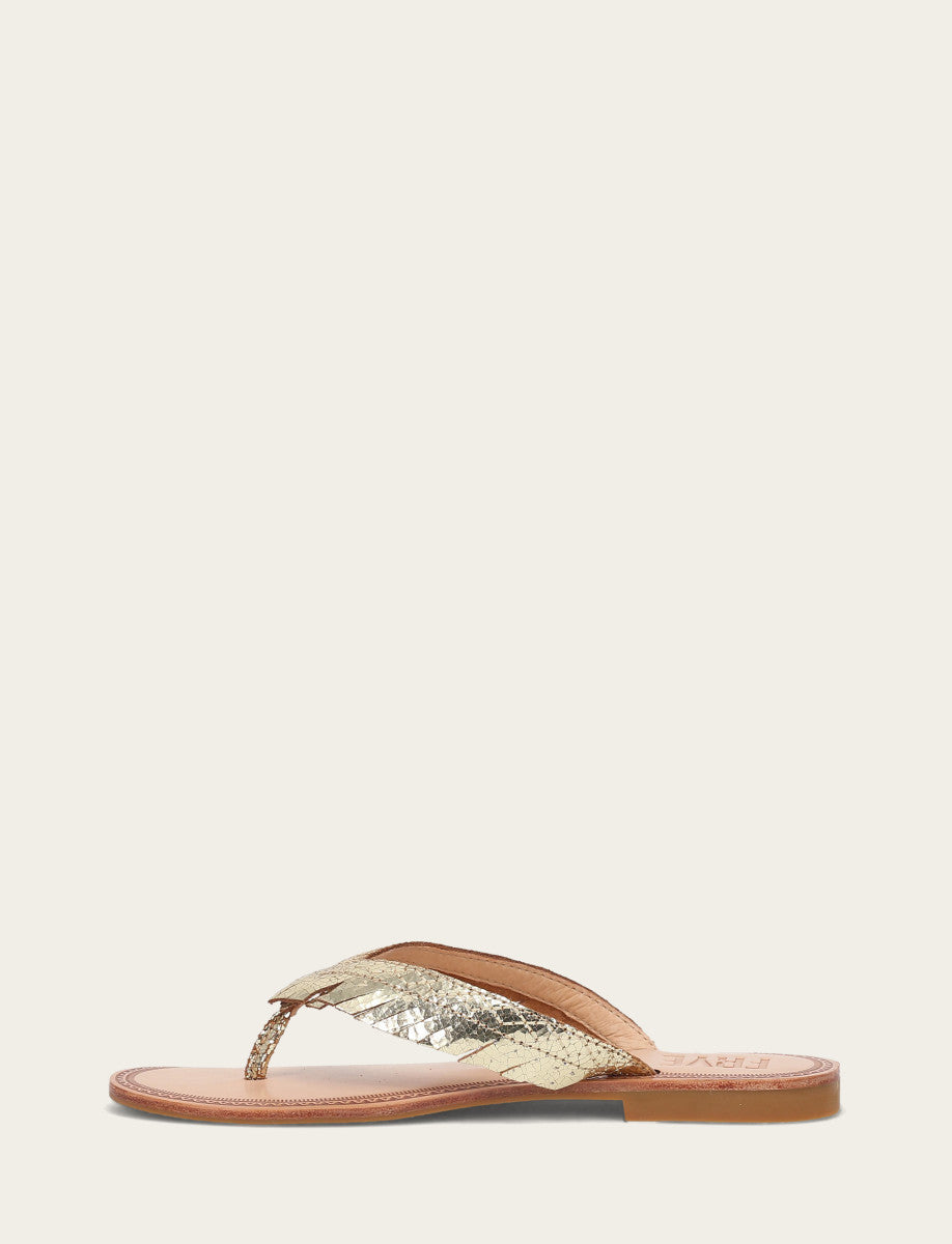 Frye Value - Women's Gold Mirror Ava Fringe Sandals