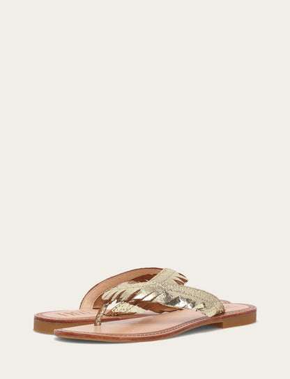 Frye Value - Women's Gold Mirror Ava Fringe Sandals