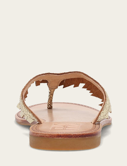 Frye Value - Women's Gold Mirror Ava Fringe Sandals