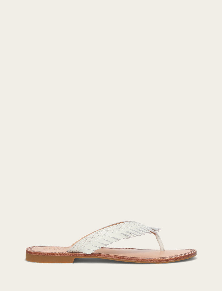 Frye Value - Women's White Ava Fringe Sandals