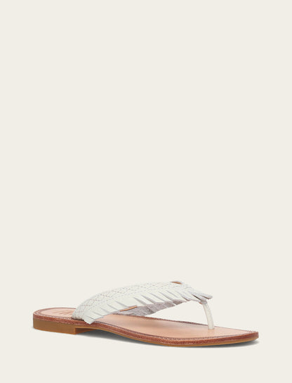 Frye Value - Women's White Ava Fringe Sandals