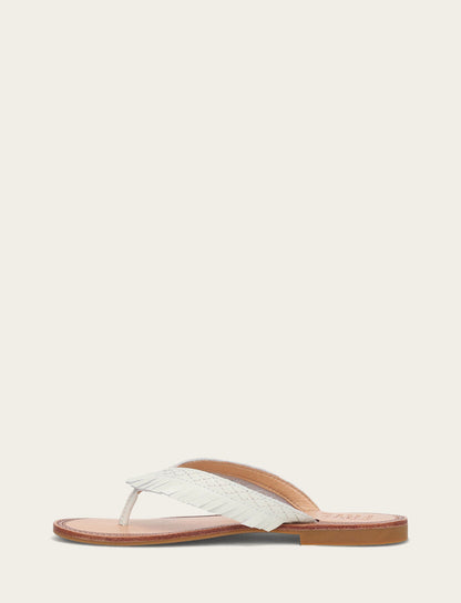 Frye Value - Women's White Ava Fringe Sandals