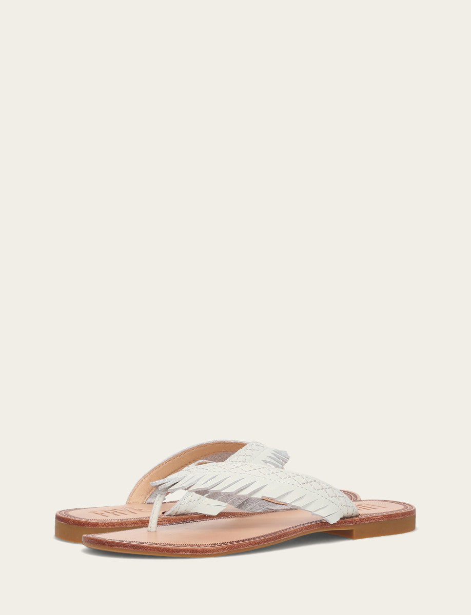 Frye Value - Women's White Ava Fringe Sandals