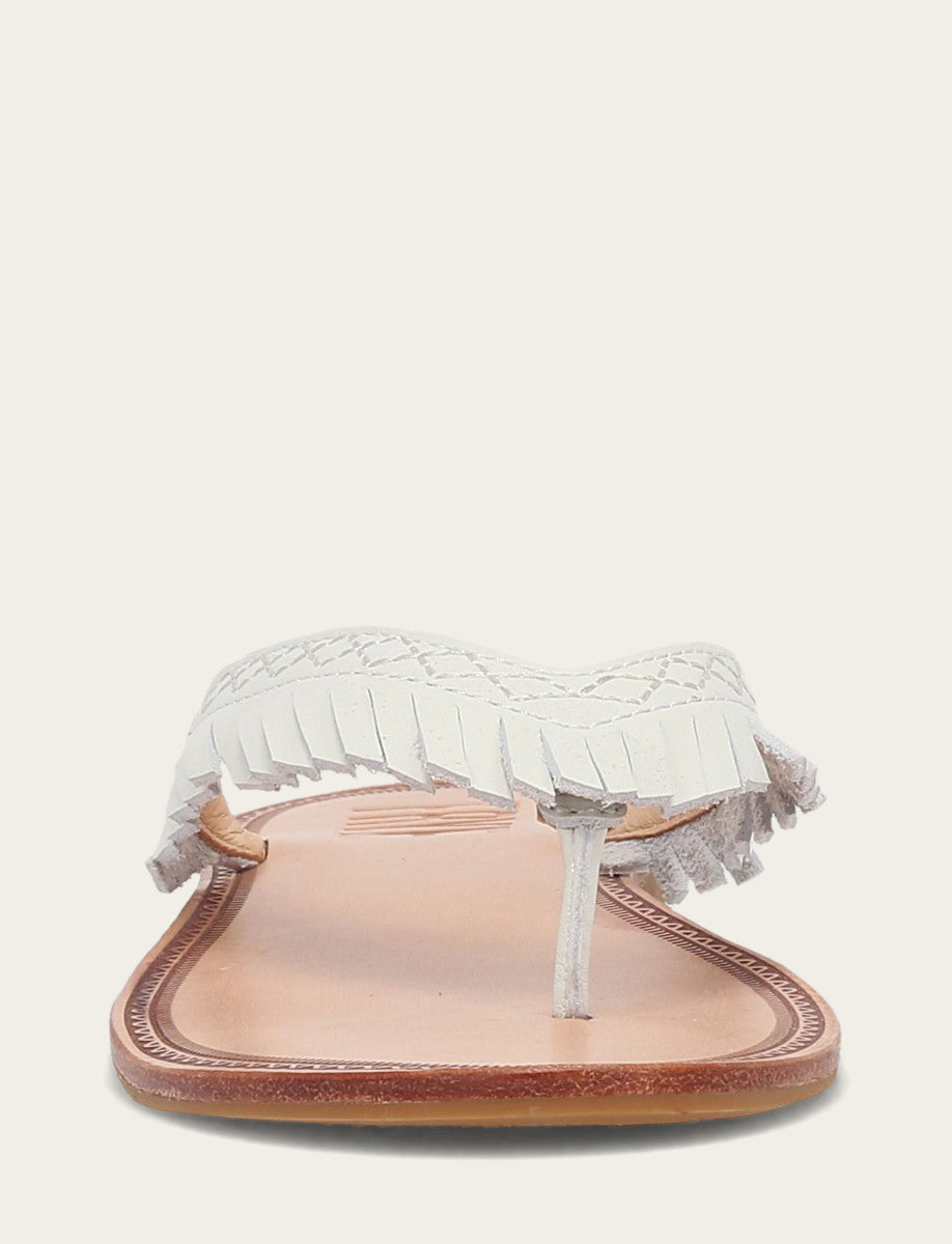 Frye Value - Women's White Ava Fringe Sandals