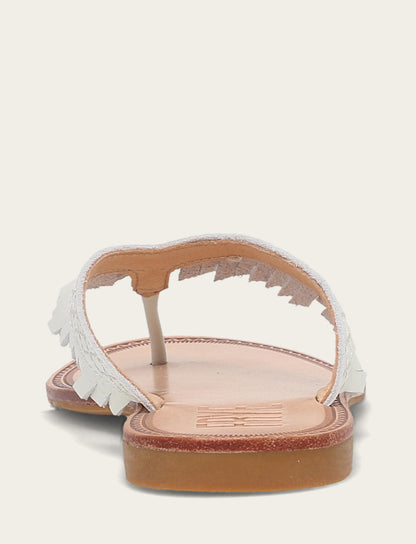 Frye Value - Women's White Ava Fringe Sandals