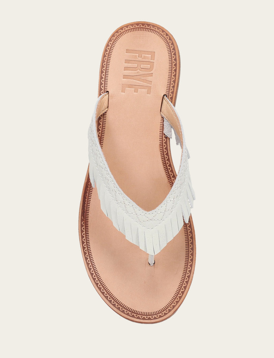 Frye Value - Women's White Ava Fringe Sandals