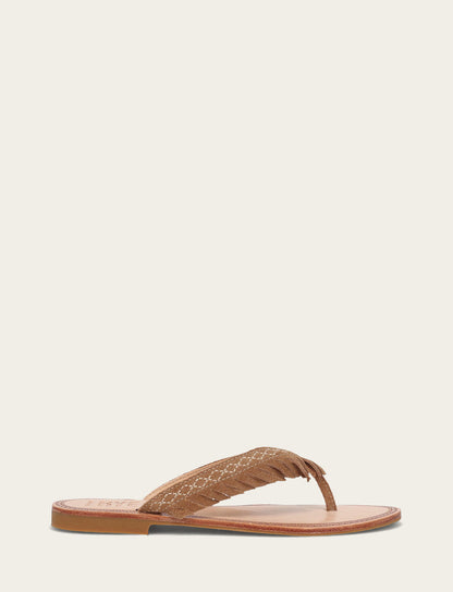 Frye Essential - Women's Almond Ava Fringe Sandals