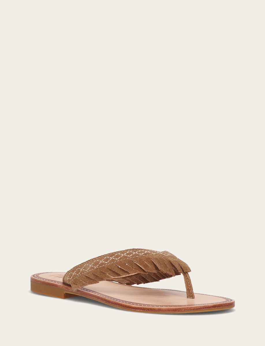 Frye Essential - Women's Almond Ava Fringe Sandals