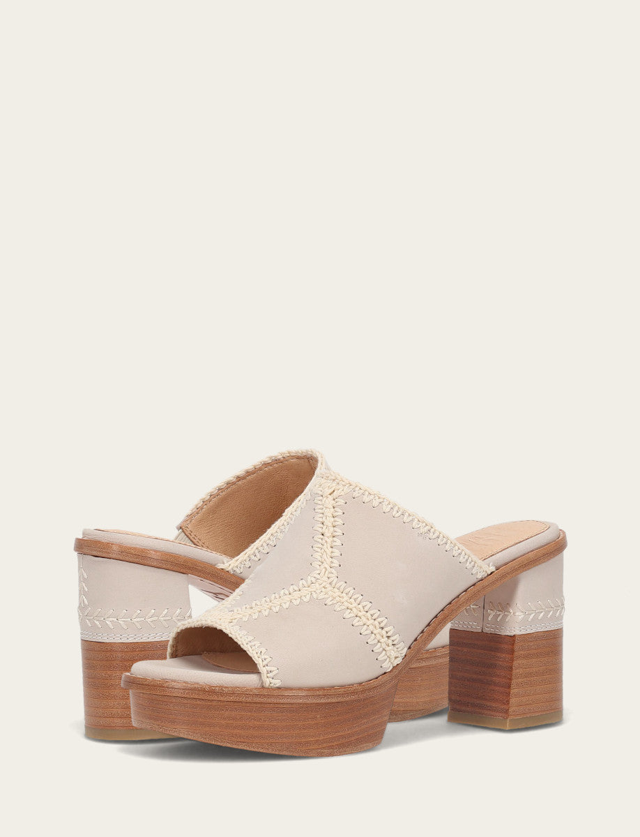 Frye Classic - Women's Ivory Pipa Crochet Platform Sandals