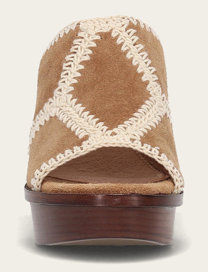Frye Quality - Women's Almond Pipa Crochet Platform Sandals