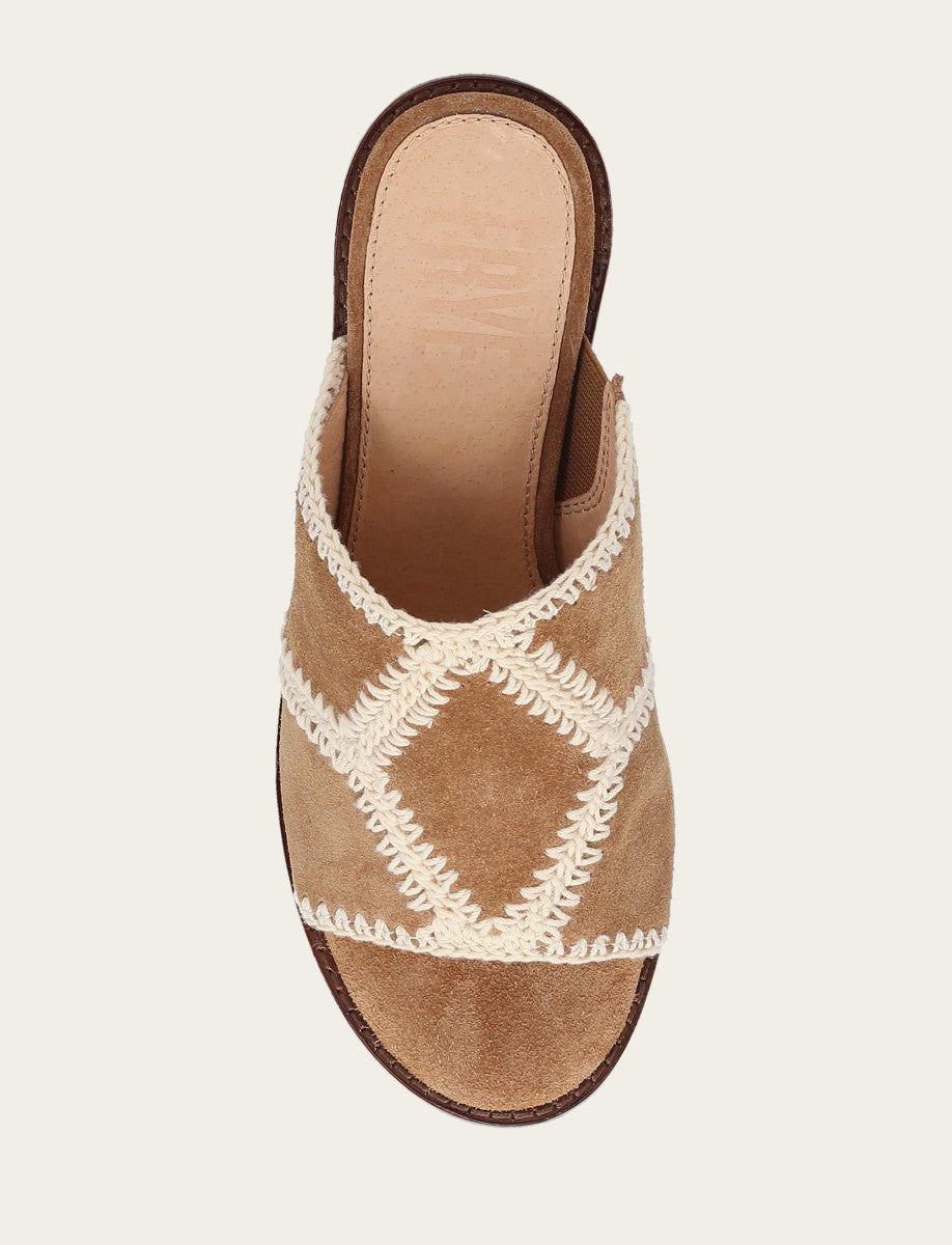 Frye Quality - Women's Almond Pipa Crochet Platform Sandals