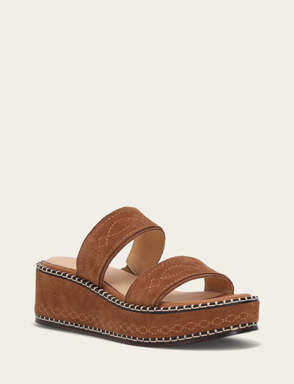 Frye Smart Buy - Women's Bark Joy Woodstock 2 Band Platform Slide Sandals
