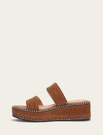 Frye Smart Buy - Women's Bark Joy Woodstock 2 Band Platform Slide Sandals
