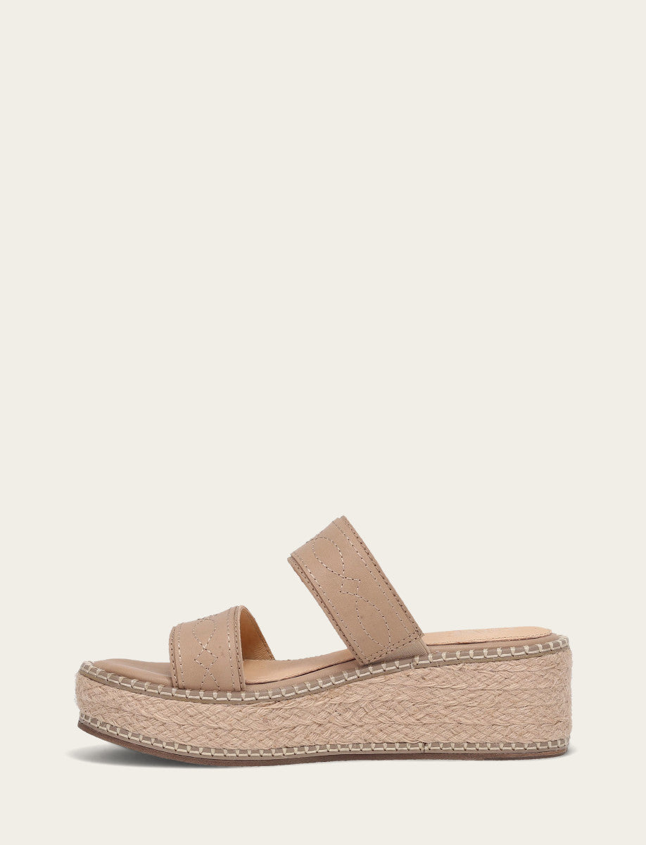 Frye Top Pick - Women's Clay Joy Woodstock 2 Band Platform Slide Sandals