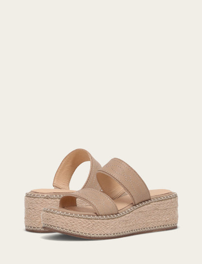 Frye Top Pick - Women's Clay Joy Woodstock 2 Band Platform Slide Sandals